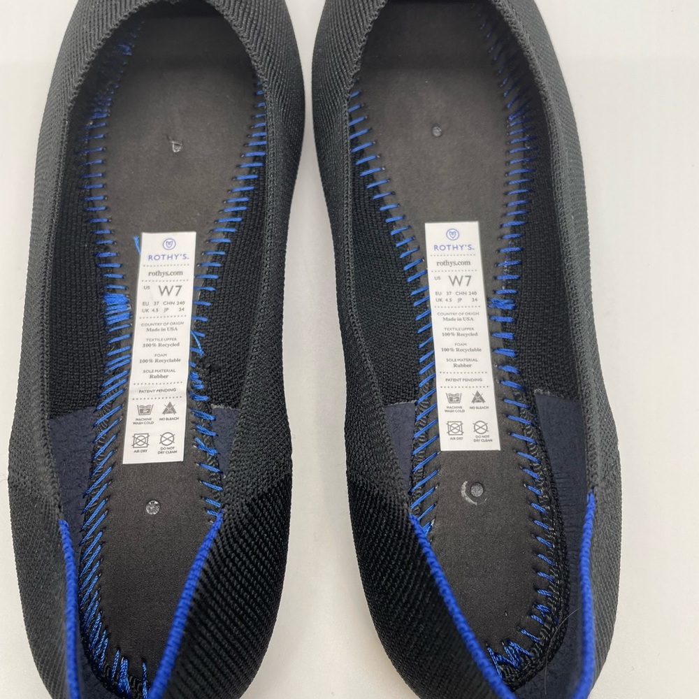 Rothy's BLACK Shoes Flat and Pointy Style size 7 - Picture 3 of 8